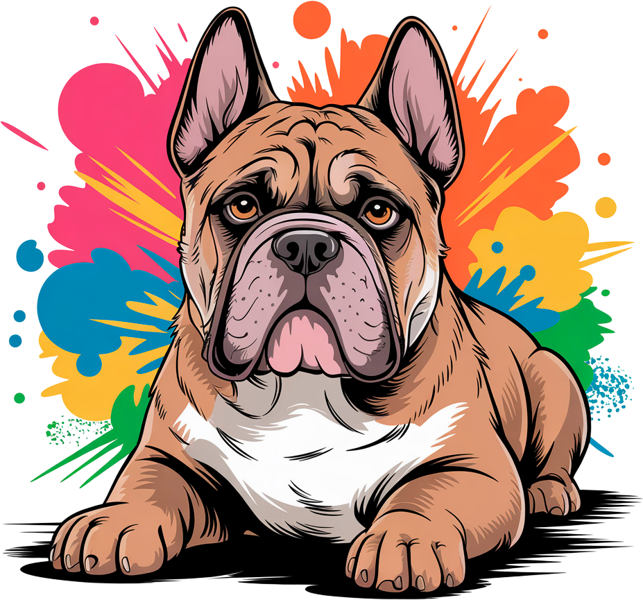 American Bully – Bügelbild - Verschiedene Größen - Farbexplosion zum Aufbügeln!