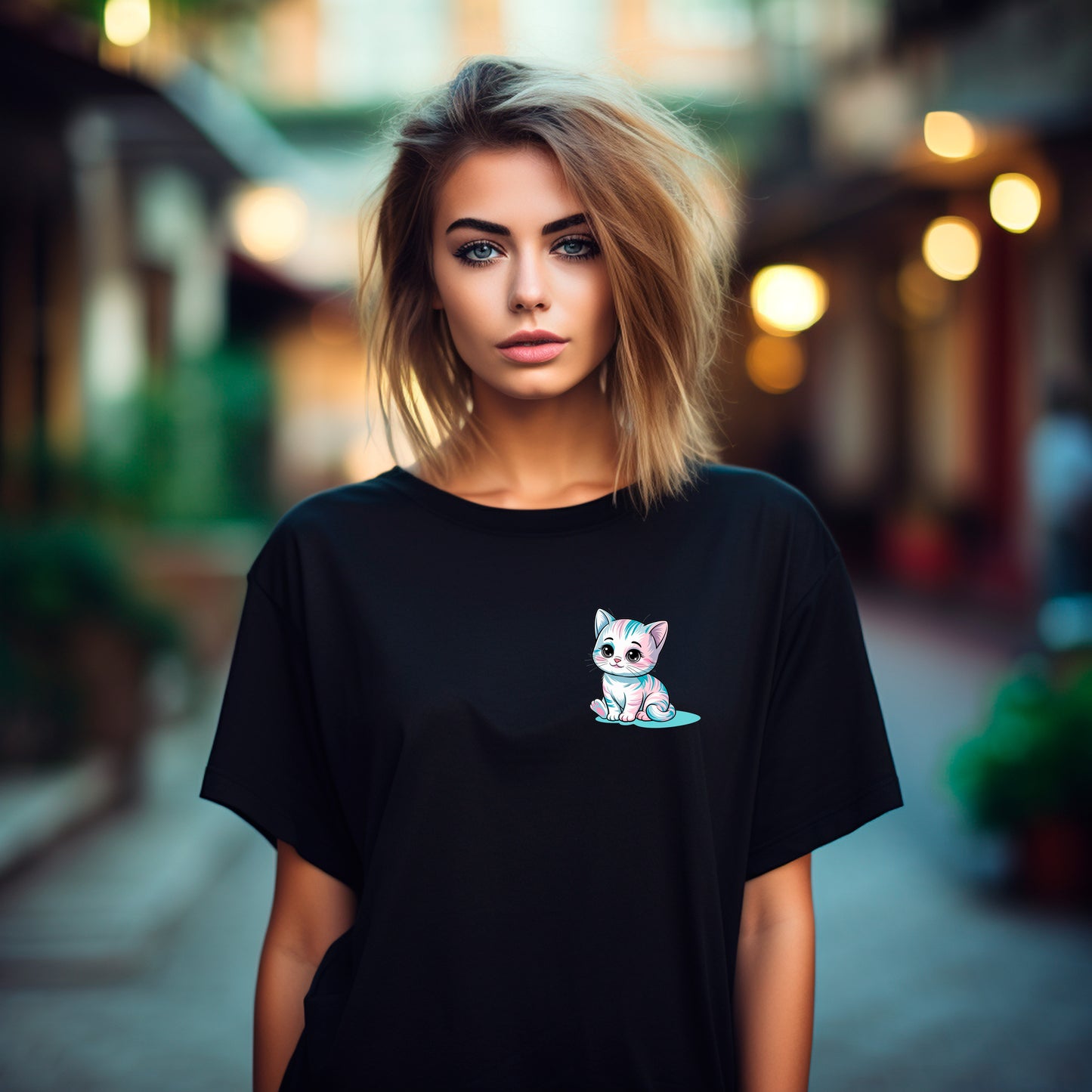 Kunterbunte Schmusekatze – Bügelbild mit Zuckerfaktor