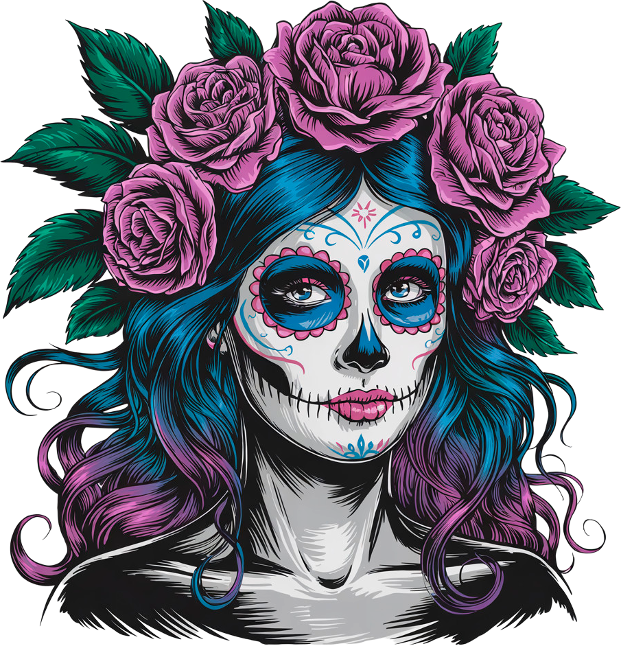 Sugar Skull Beauty“ – Mit floraler Power auf Stoff