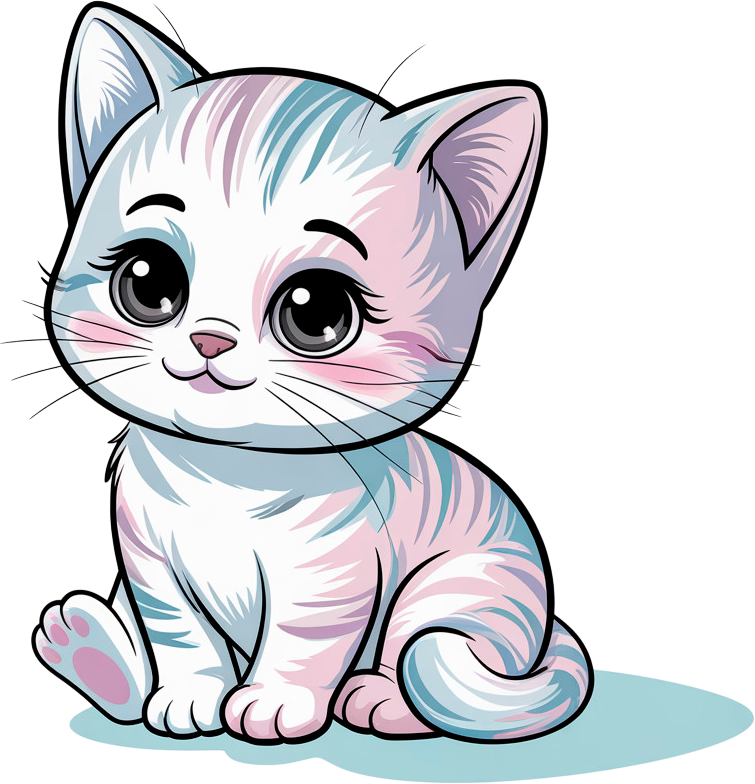 Kunterbunte Schmusekatze – Bügelbild mit Zuckerfaktor