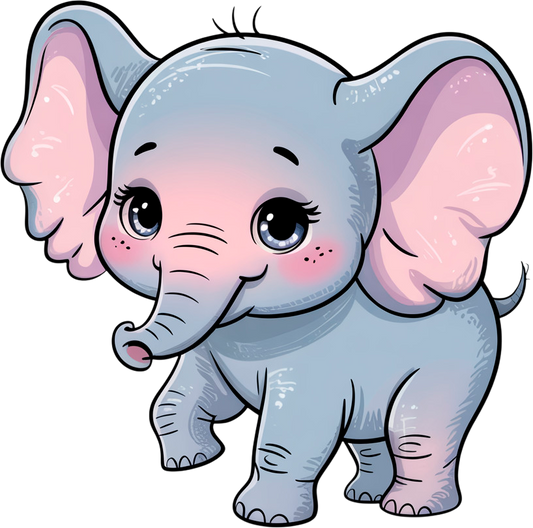 Zuckersüßer Elefant – Bügelbild mit Herz & Rüssel