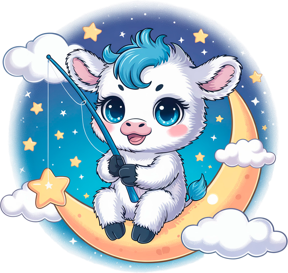 Sternenbaby – Zuckersüße Ziege auf dem Mond