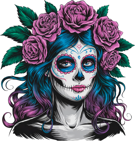 Sugar Skull Beauty“ – Mit floraler Power auf Stoff