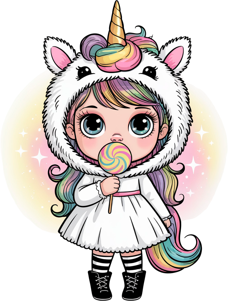 Einhornmädchen mit Lolli“ – Das süßeste Bügelbild der Welt